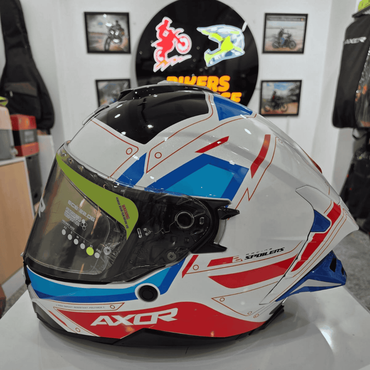 Axor Brutale Full Face Helmet – White Red Blue