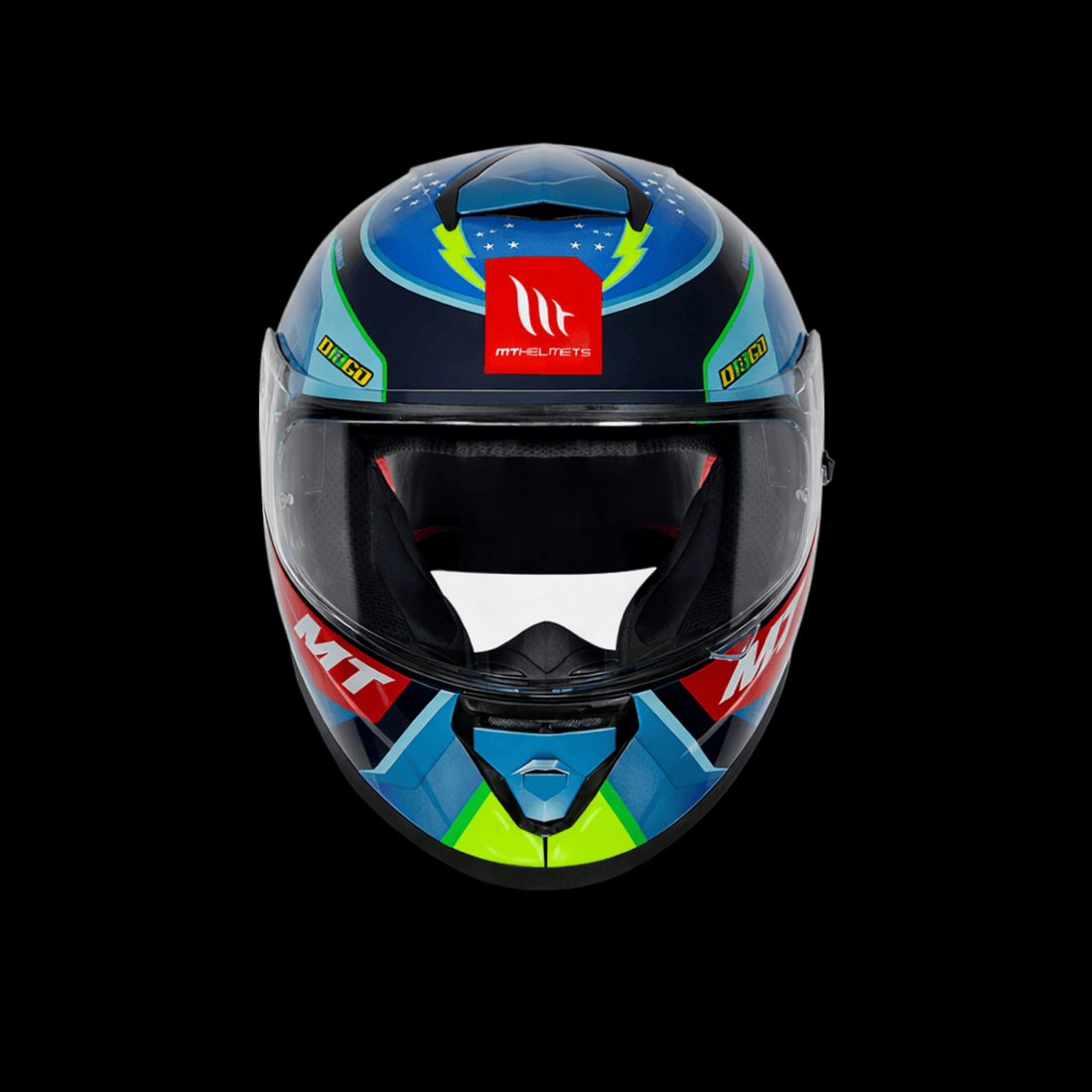 MT Thunder 3 SV Pro Full Face Helmet – Blue Neon Graphics