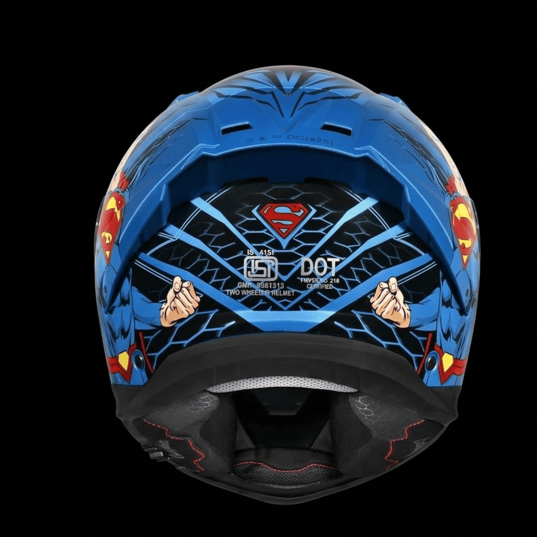 Studds Helios (Dual Visor) Superman Edition Full Face Helmet – Blue Graphic