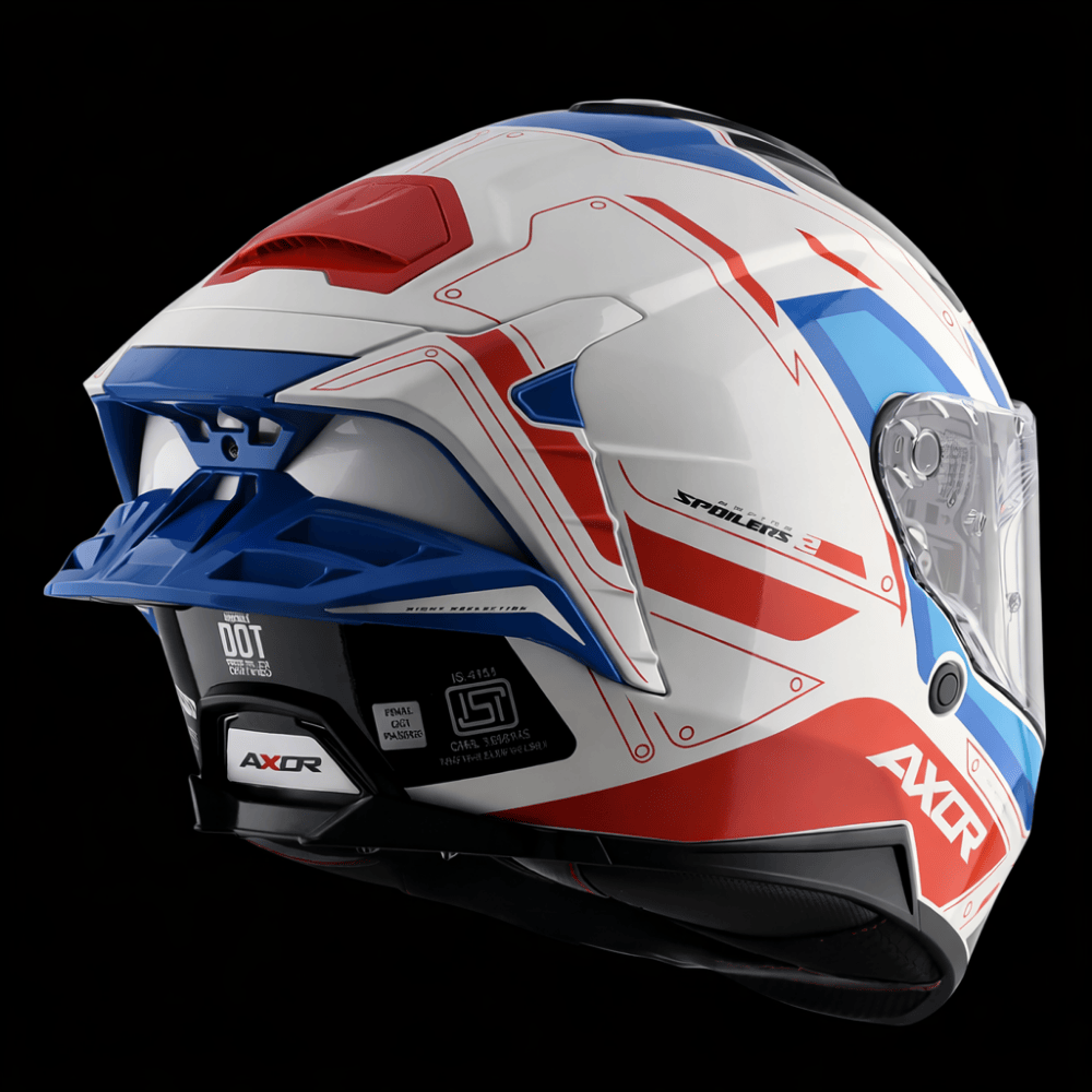 Axor Brutale Full Face Helmet – White Red Blue