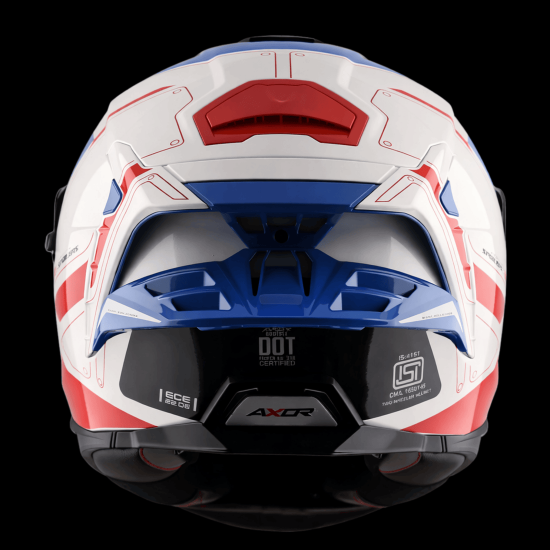 Axor Brutale Full Face Helmet – White Red Blue