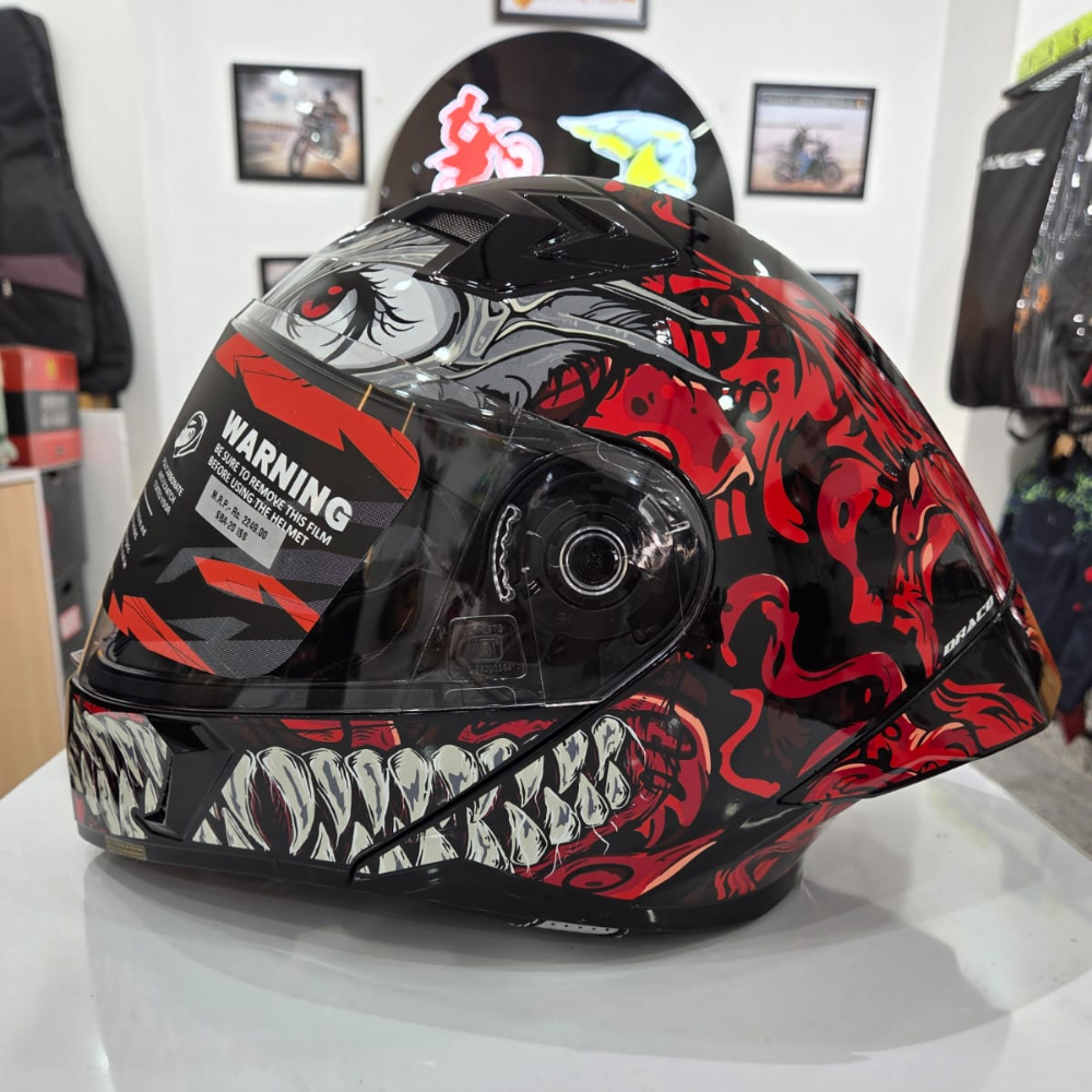 Steelbird SBA-20 Draco Flip-Up Helmet – Black Red