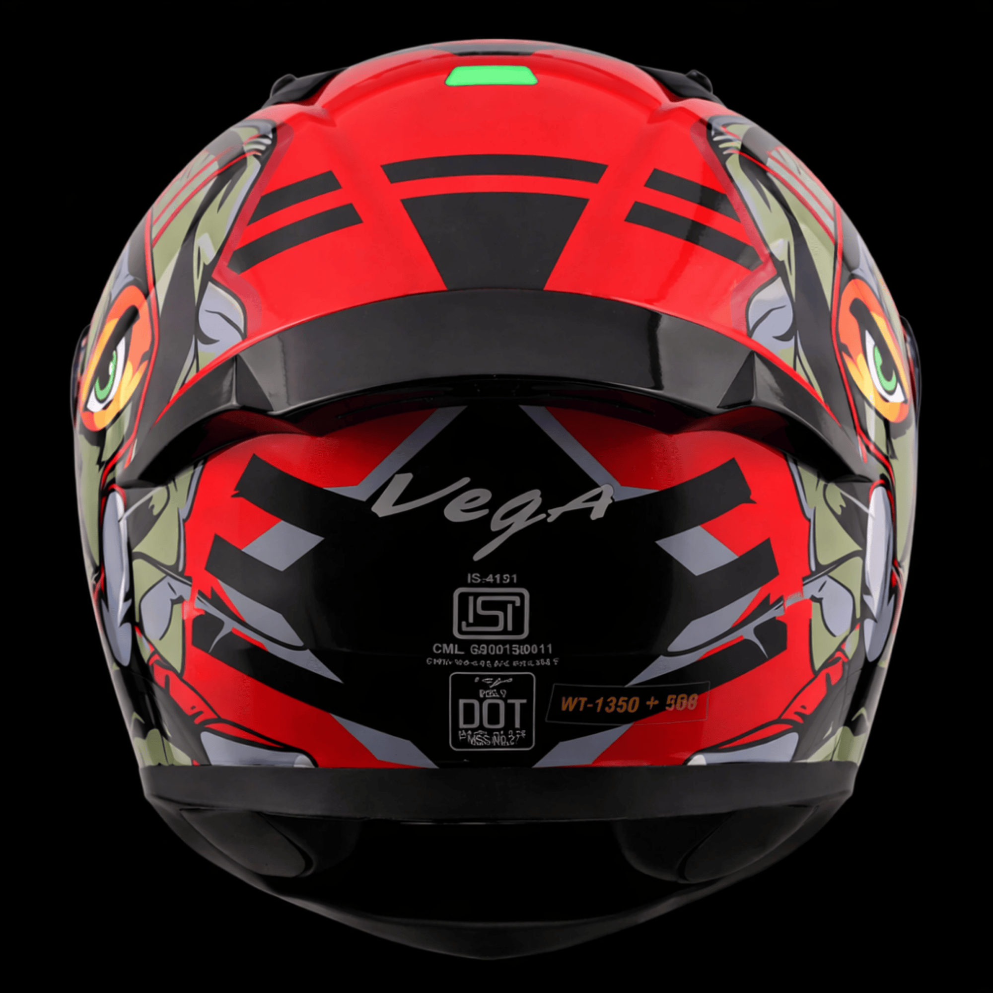 Vega Bolt Ninja Full Face Helmet – Glossy Red Grey
