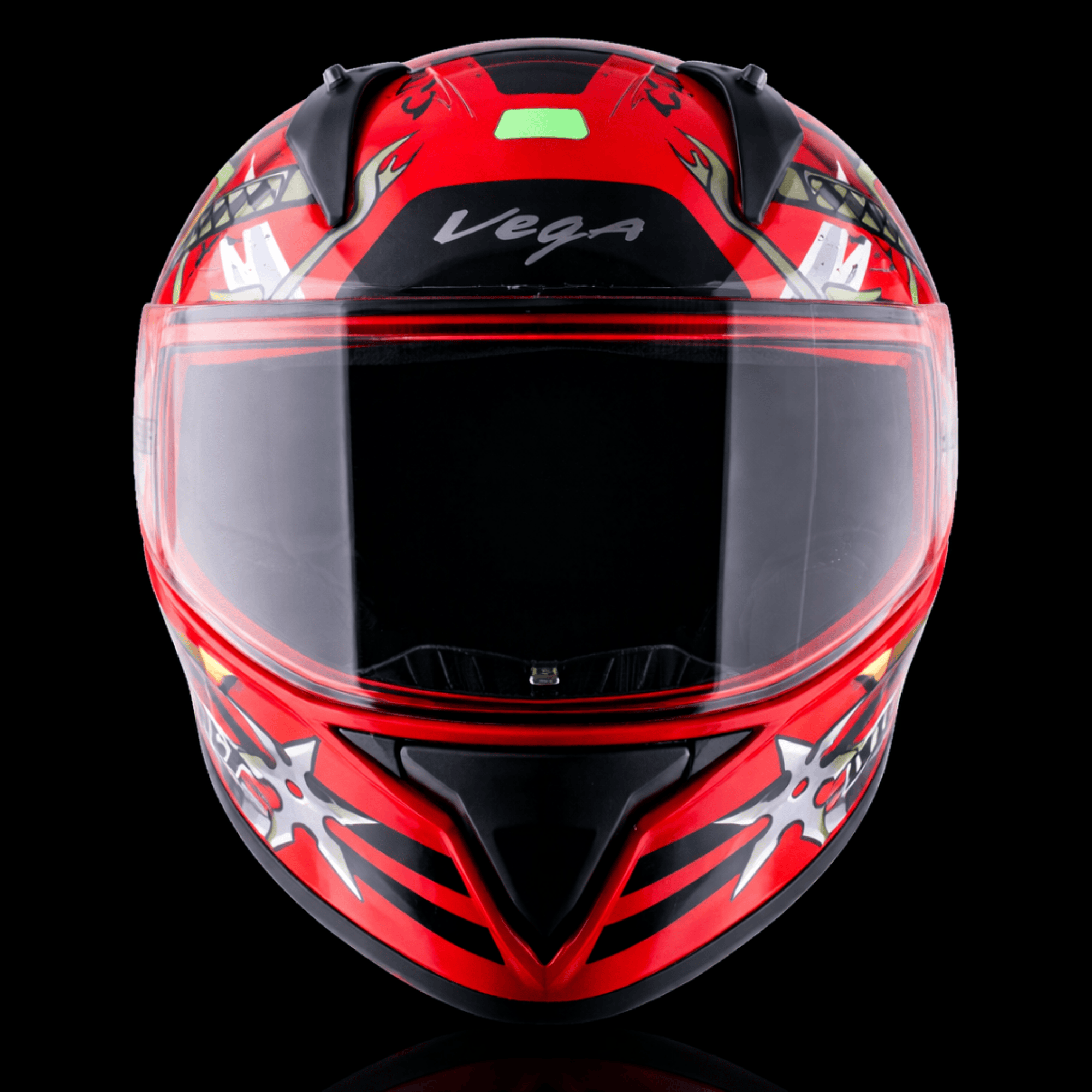 Vega Bolt Ninja Full Face Helmet – Glossy Red Grey